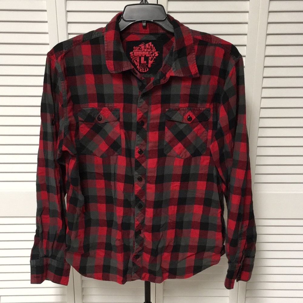 Surplus Plaid/Flannel Button-Down (Large)